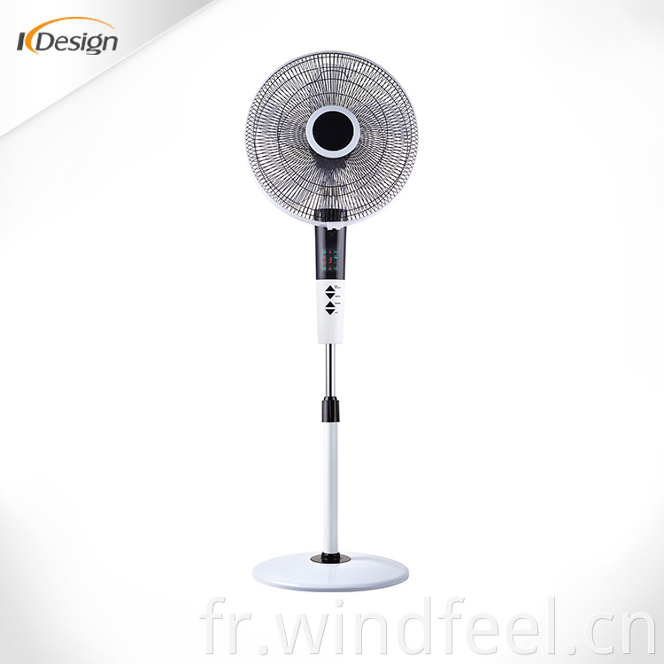 Ventilateur sur pied à moteur en aluminium de 16 pouces ventilateurs sur pied à grande vitesse pour ménages de mode locale avec télécommande et minuterie